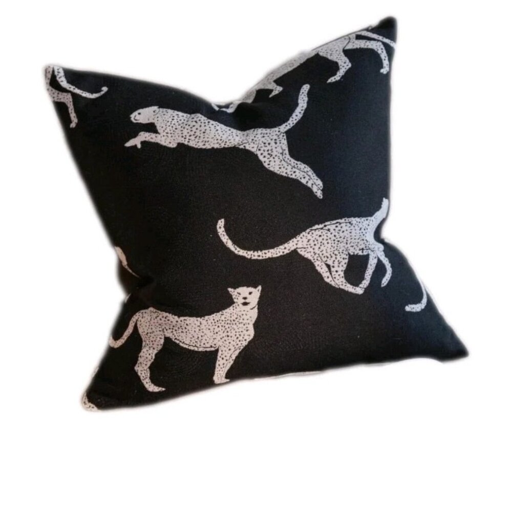 Croker Horse Black Leopard 20x20 Throw Pillow Cover